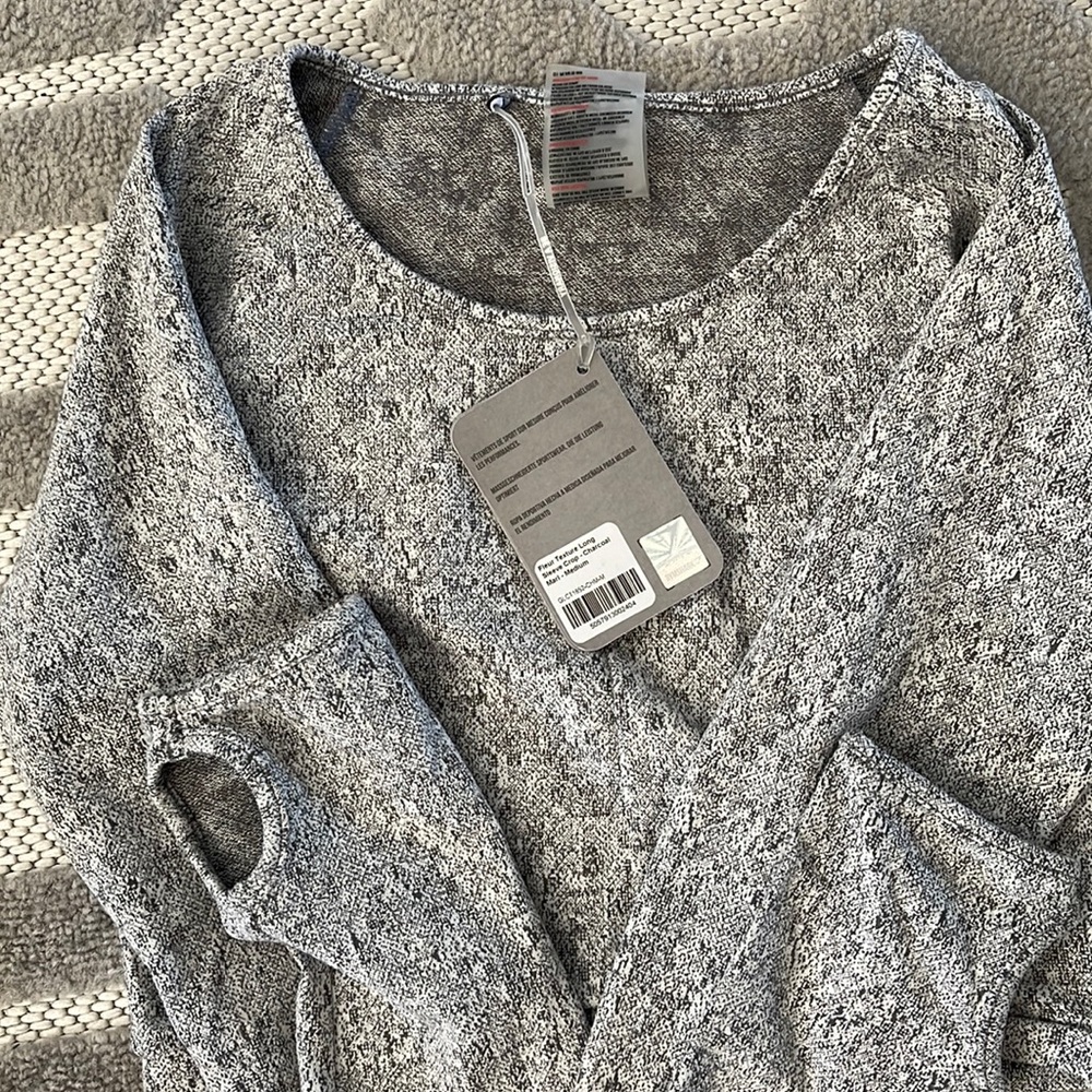 GYMSHARK fleur texture long sleeve crop top